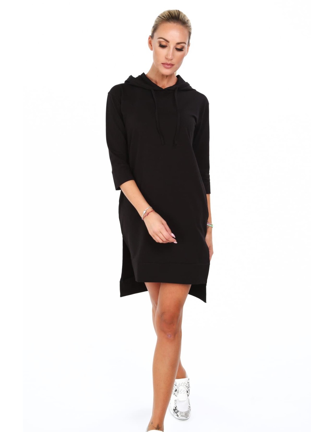 Black sports dress with a hood 4187 - Online store - Boutique